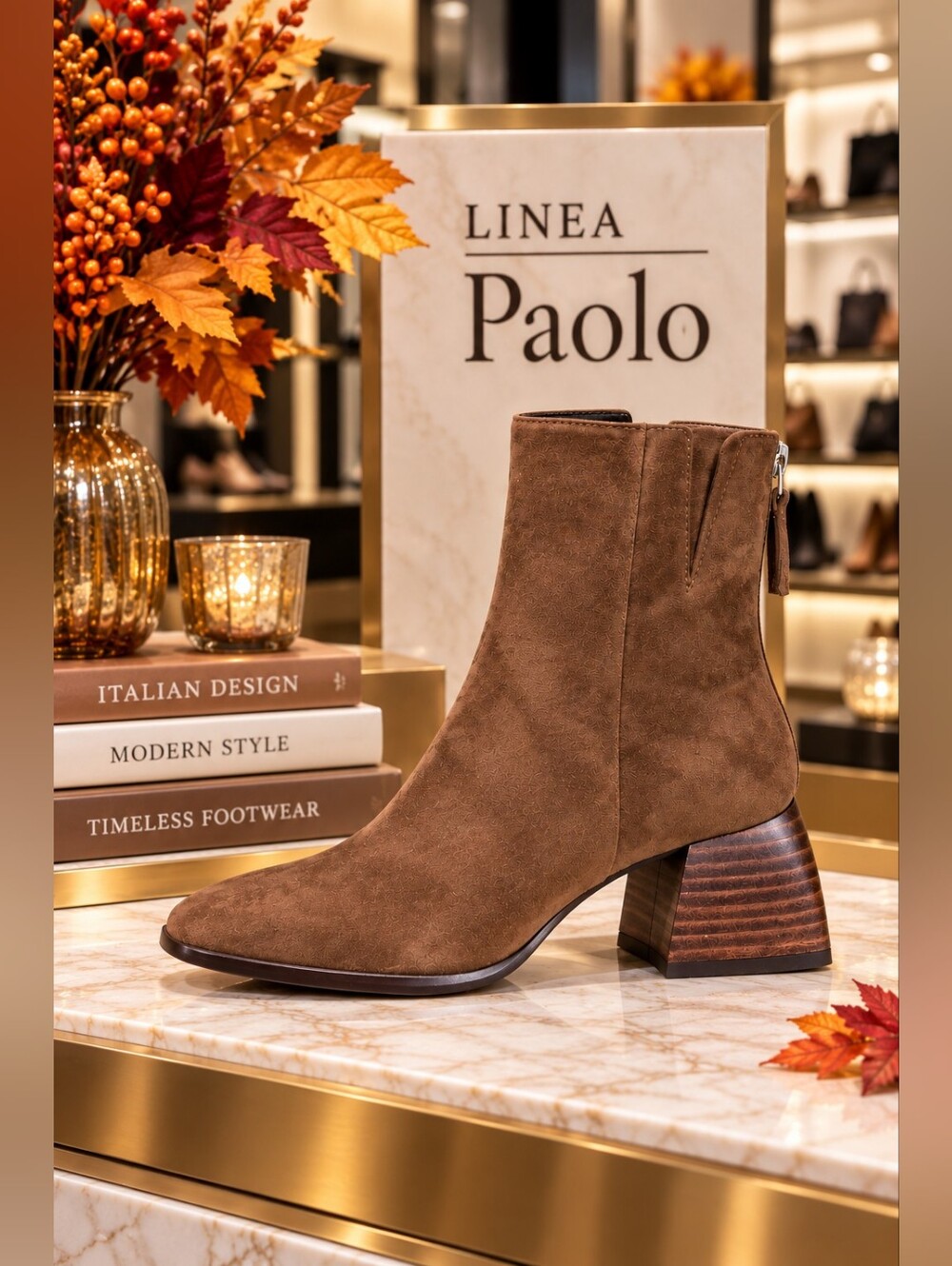 Linea Paolo Sage Chocolate Brown Suede Booties – Sizes 5 & 9.5 – NIB